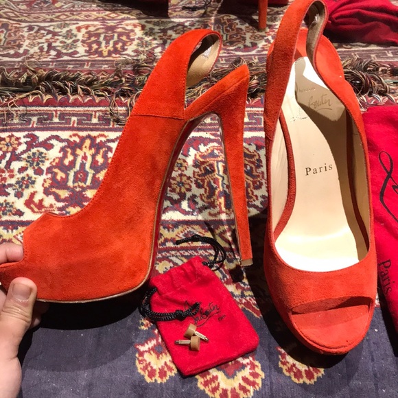 Red louboutin with EXTRA HEEL CAPS !!!
